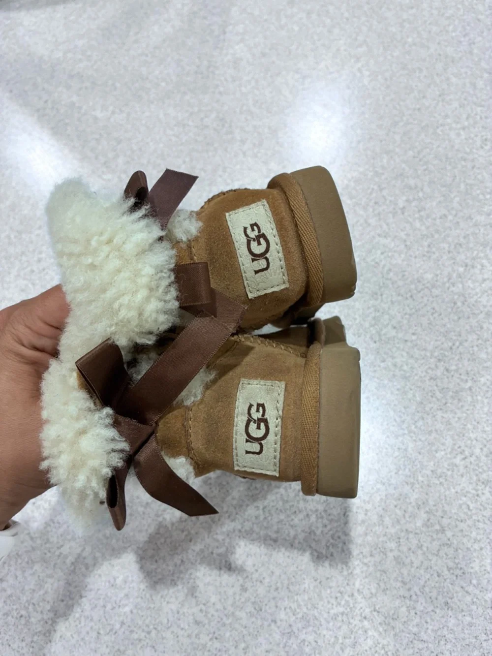 UGG Kids Chestnut Suede Shearling Booties